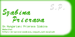 szabina prierava business card